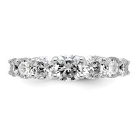 14K White Gold 2.38 Carat Lab Grown Diamond VS+ F+ Cushion Complete Seven Stone Band view 4