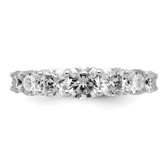 14k White Gold 2 3/8 carat Lab Grown Diamond VS+ F+ Cushion Complete Seven Stone Band