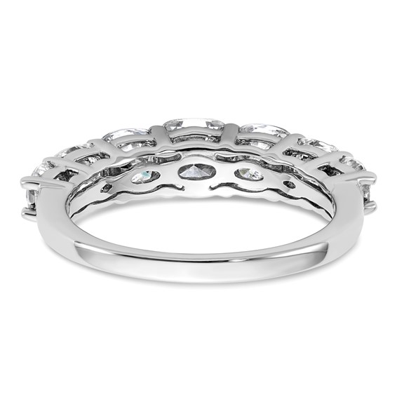 14k White Gold 2 3/8 carat Lab Grown Diamond VS+ F+ Cushion Complete Seven Stone Band