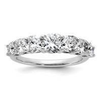 14K White Gold 2.38 Carat Lab Grown Diamond VS+ F+ Cushion Complete Seven Stone Band view 1