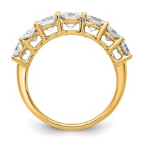 14K Yellow Gold 2.38 Carat Lab Grown Diamond VS+ F+ Cushion Complete Seven Stone Band view 2