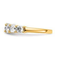 14K Yellow Gold 2.38 Carat Lab Grown Diamond VS+ F+ Cushion Complete Seven Stone Band view 3