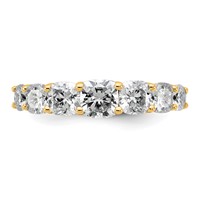 14K Yellow Gold 2.38 Carat Lab Grown Diamond VS+ F+ Cushion Complete Seven Stone Band view 4