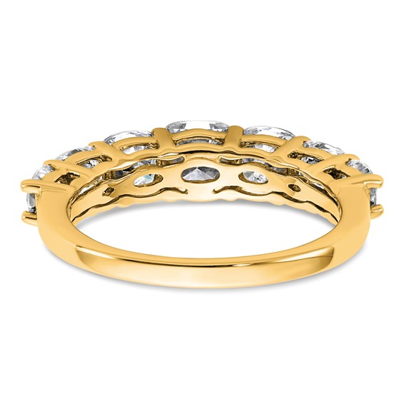 14k 2 3/8 carat Lab Grown Diamond VS+ F+ Cushion Complete Seven Stone Band