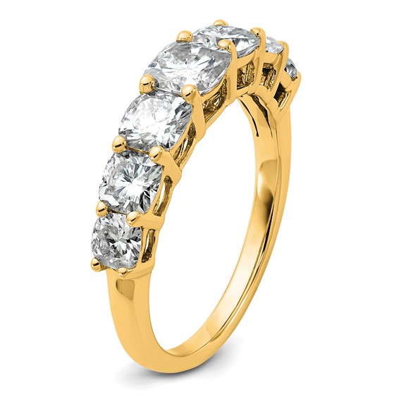 14k 2 3/8 carat Lab Grown Diamond VS+ F+ Cushion Complete Seven Stone Band