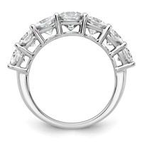 14K White Gold 3.33 Carat Lab Grown Diamond VS+ F+ Cushion Complete Seven Stone Band view 2