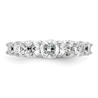 14K White Gold 3.33 Carat Lab Grown Diamond VS+ F+ Cushion Complete Seven Stone Band view 4