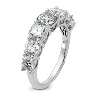 14K White Gold 3.33 Carat Lab Grown Diamond VS+ F+ Cushion Complete Seven Stone Band view 5