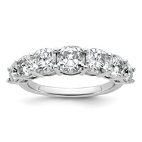 14K White Gold 3.33 Carat Lab Grown Diamond VS+ F+ Cushion Complete Seven Stone Band view 1