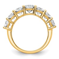 14K Yellow Gold 3.33 Carat Lab Grown Diamond VS+ F+ Cushion Complete Seven Stone Band view 2