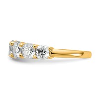 14K Yellow Gold 3.33 Carat Lab Grown Diamond VS+ F+ Cushion Complete Seven Stone Band view 3