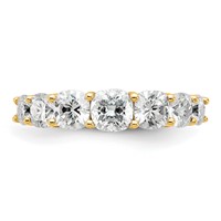 14K Yellow Gold 3.33 Carat Lab Grown Diamond VS+ F+ Cushion Complete Seven Stone Band view 4