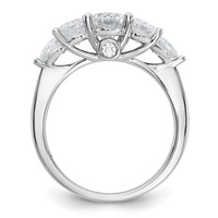 14K White Gold 2.17 Carat Lab Grown Diamond VS+ F+ Complete Five Stone Band view 2