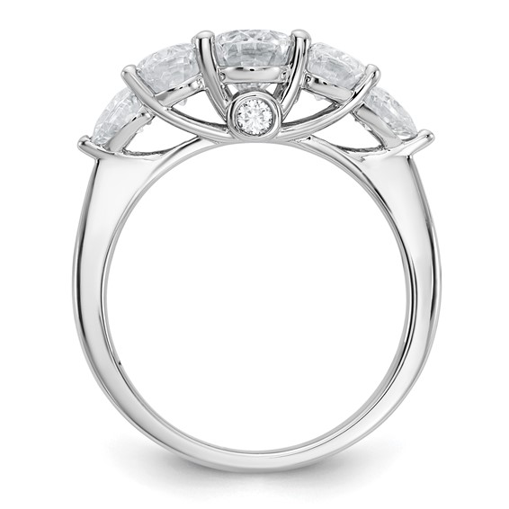 14k White Gold 2 1/6 carat Lab Grown Diamond VS+ F+ Complete Five Stone Band