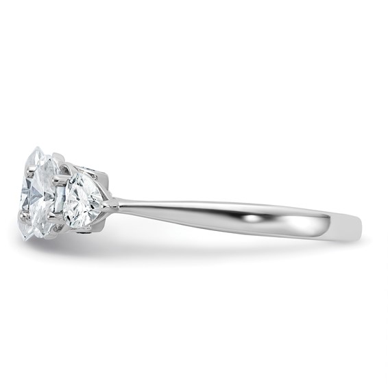 14k White Gold 2 1/6 carat Lab Grown Diamond VS+ F+ Complete Five Stone Band