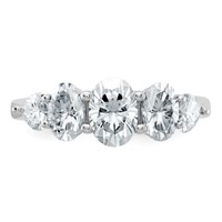 14K White Gold 2.17 Carat Lab Grown Diamond VS+ F+ Complete Five Stone Band view 4
