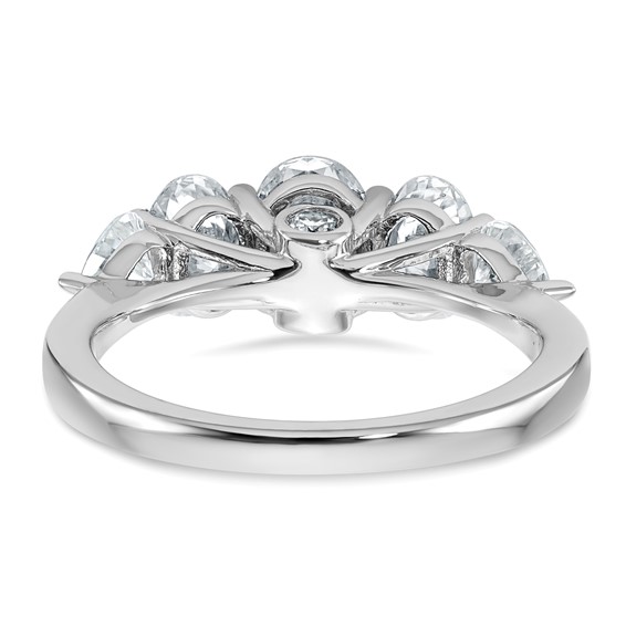 14k White Gold 2 1/6 carat Lab Grown Diamond VS+ F+ Complete Five Stone Band