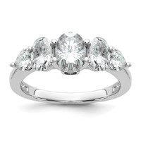 14K White Gold 2.17 Carat Lab Grown Diamond VS+ F+ Complete Five Stone Band view 1