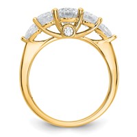 14K Yellow Gold 2.17 Carat Lab Grown Diamond VS+ F+ Complete Five Stone Band view 2