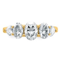 14K Yellow Gold 2.17 Carat Lab Grown Diamond VS+ F+ Complete Five Stone Band view 4