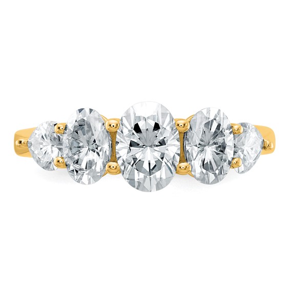 14k 2 1/6 carat Lab Grown Diamond VS+ F+ Complete Five Stone Band