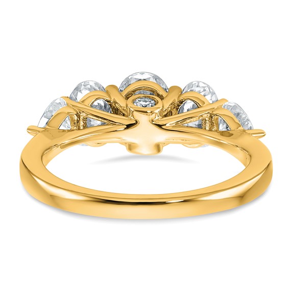 14k 2 1/6 carat Lab Grown Diamond VS+ F+ Complete Five Stone Band