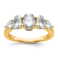 14K Yellow Gold 2.17 Carat Lab Grown Diamond VS+ F+ Complete Five Stone Band view 1
