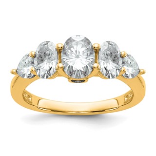 14k 2 1/6 carat Lab Grown Diamond VS+ F+ Complete Five Stone Band