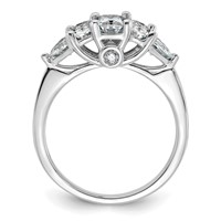 14K White Gold 1.75 Carat Lab Grown Diamond VS+ F+ Radiant and Trillion Five Stone Complete Band view 2