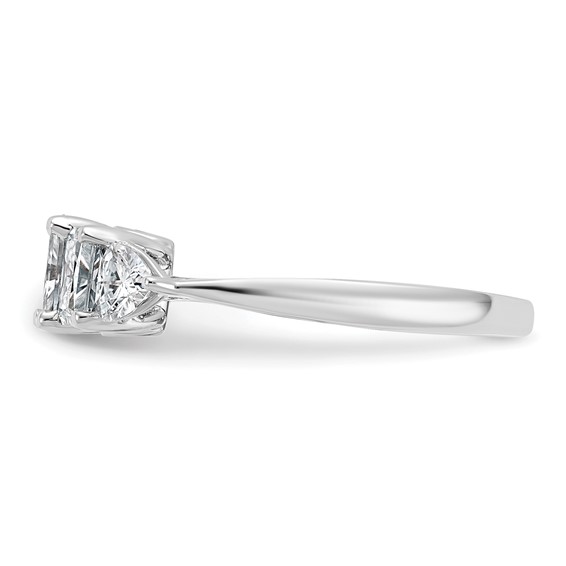 14k White Gold 1 3/4 carat Lab Grown Diamond VS+ F+ Radiant and Trillion Five Stone Complete Band