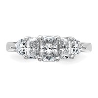 14K White Gold 1.75 Carat Lab Grown Diamond VS+ F+ Radiant and Trillion Five Stone Complete Band view 4