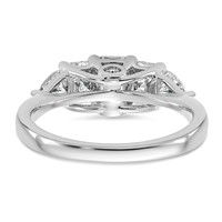 14K White Gold 1.75 Carat Lab Grown Diamond VS+ F+ Radiant and Trillion Five Stone Complete Band view 5