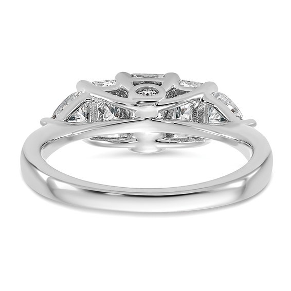 14k White Gold 1 3/4 carat Lab Grown Diamond VS+ F+ Radiant and Trillion Five Stone Complete Band
