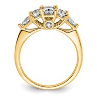 14K Yellow Gold 1.75 Carat Lab Grown Diamond VS+ F+ Radiant and Trillion Five Stone Complete Band view 2