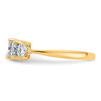 14K Yellow Gold 1.75 Carat Lab Grown Diamond VS+ F+ Radiant and Trillion Five Stone Complete Band view 3