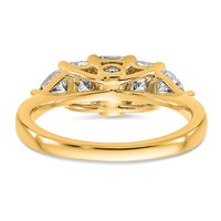 14K Yellow Gold 1.75 Carat Lab Grown Diamond VS+ F+ Radiant and Trillion Five Stone Complete Band view 5