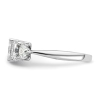 14K White Gold 2.75 Carat Lab Grown Diamond VS+ F+ Radiant and Trillion Five Stone Complete Band view 3