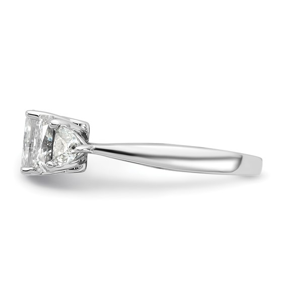 14k White Gold 2 3/4 carat Lab Grown Diamond VS+ F+ Radiant and Trillion Five Stone Complete Band