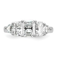 14K White Gold 2.75 Carat Lab Grown Diamond VS+ F+ Radiant and Trillion Five Stone Complete Band view 4