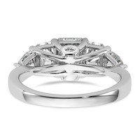 14K White Gold 2.75 Carat Lab Grown Diamond VS+ F+ Radiant and Trillion Five Stone Complete Band view 5