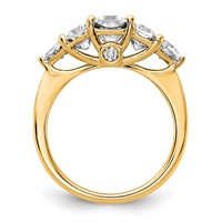 14K Yellow Gold 2.75 Carat Lab Grown Diamond VS+ F+ Radiant and Trillion Five Stone Complete Band view 2