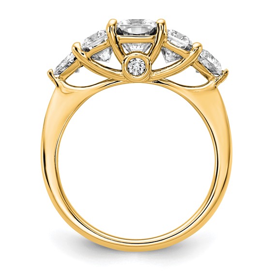 14k 2 3/4 carat Lab Grown Diamond VS+ F+ Radiant and Trillion Five Stone Complete Band