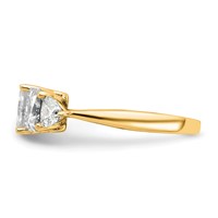 14K Yellow Gold 2.75 Carat Lab Grown Diamond VS+ F+ Radiant and Trillion Five Stone Complete Band view 3