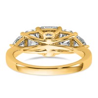 14K Yellow Gold 2.75 Carat Lab Grown Diamond VS+ F+ Radiant and Trillion Five Stone Complete Band view 5