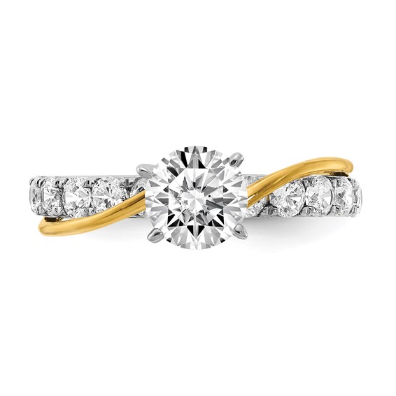 14k Two-tone Diamond Semi-Mount Engagement Ring