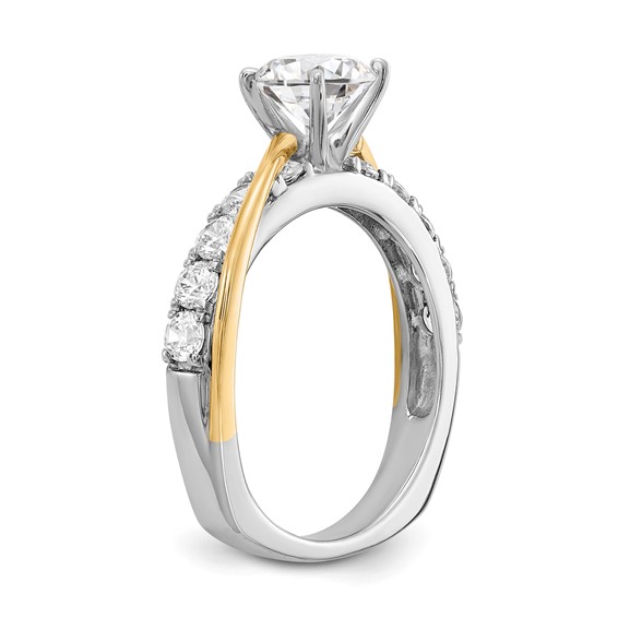 14k Two-tone Diamond Semi-Mount Engagement Ring