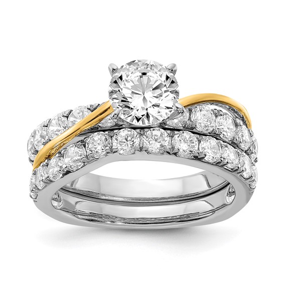 14k Two-tone Diamond Semi-Mount Engagement Ring