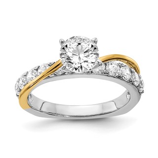 14k Two-tone Diamond Semi-Mount Engagement Ring