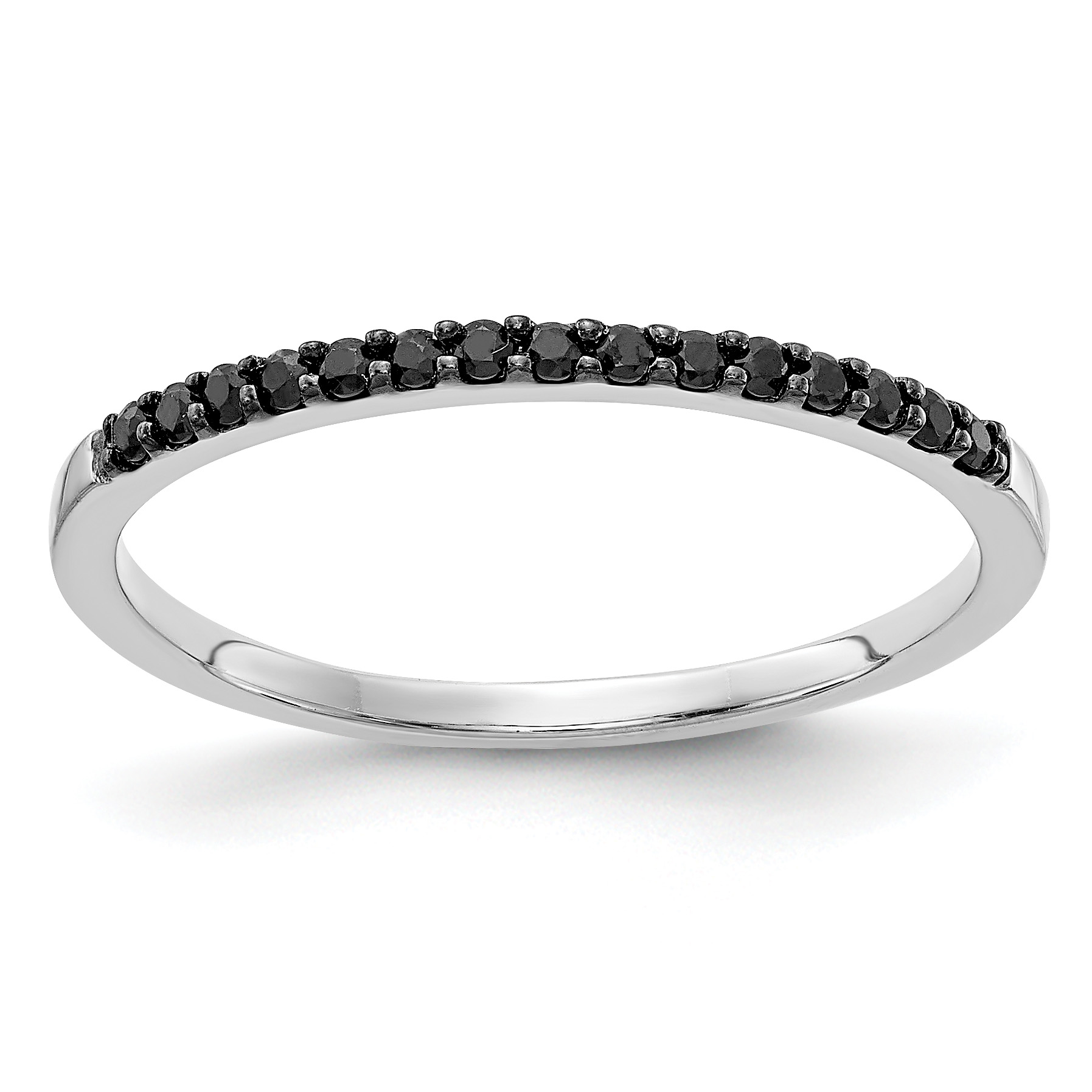 10K White Gold Black Diamond Band (RM5622-BK-013-1WA)