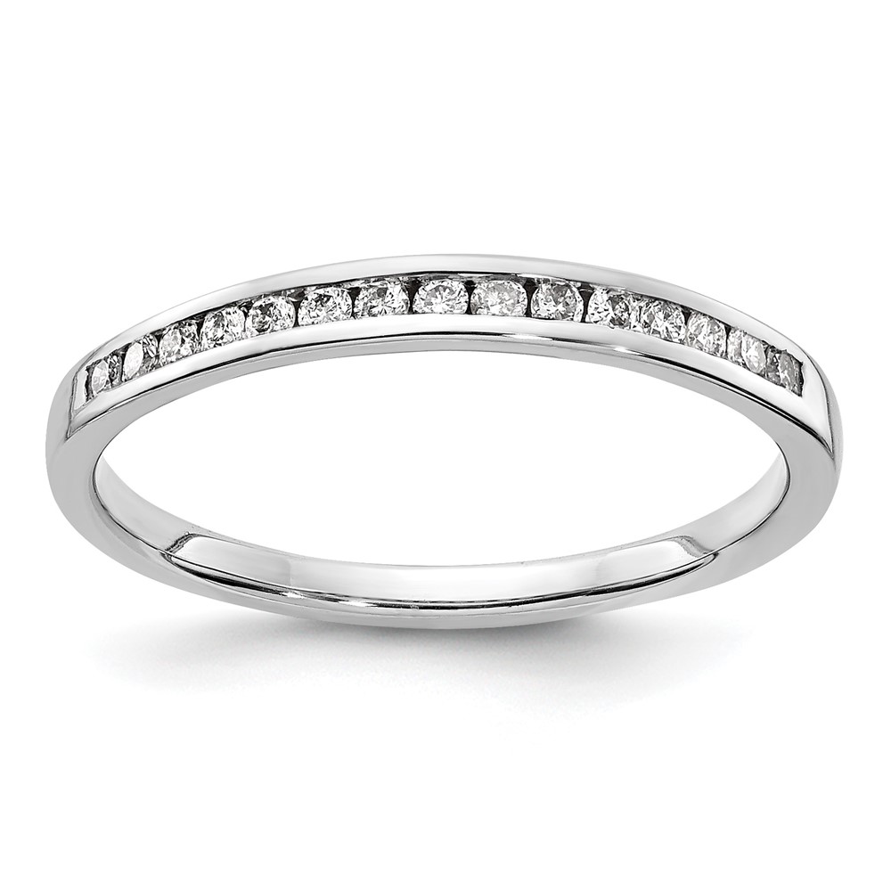 14K White Gold 0.17 Carat Lab Grown Diamond VS SI+ G+ Complete Channel Set Band